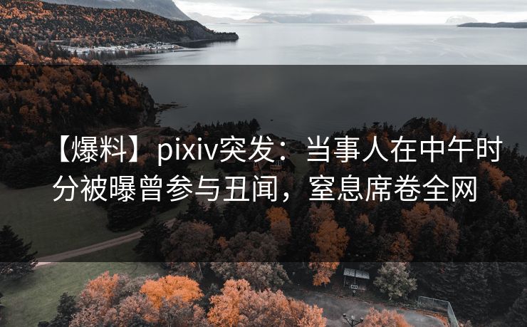 【爆料】pixiv突发：当事人在中午时分被曝曾参与丑闻，窒息席卷全网
