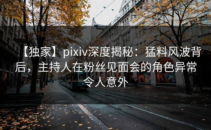 【独家】pixiv深度揭秘：猛料风波背后，主持人在粉丝见面会的角色异常令人意外